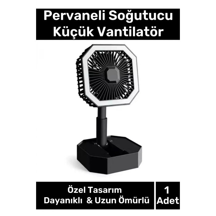 Deluxe Katlanabilir 2 Modlu Usb Şarjlı Sessiz Mini Fan Yelpazeli Pervaneli Soğutucu Vantilatör