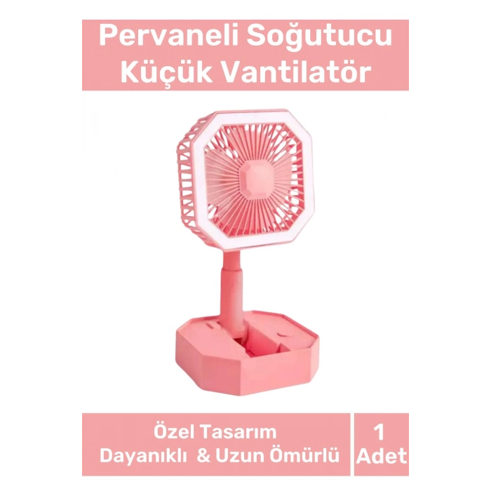 Deluxe Katlanabilir 2 Modlu Usb Şarjlı Sessiz Mini Fan Yelpazeli Pervaneli Soğutucu Vantilatör