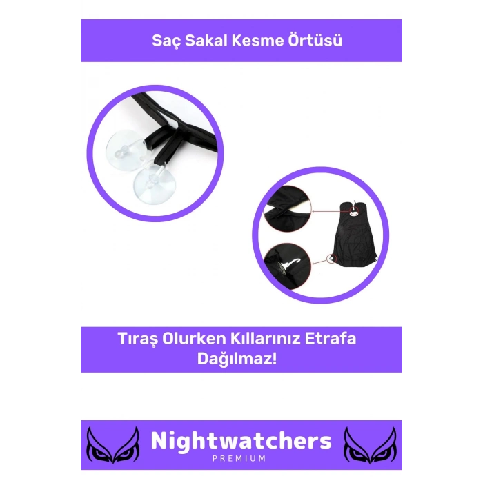 Deluxe Pratik Vakumlu Aynaya Yapıştırma Aparatlı Evde Saç Sakal Kesme Beyaz Tıraş Örtüsü - 2 Adet