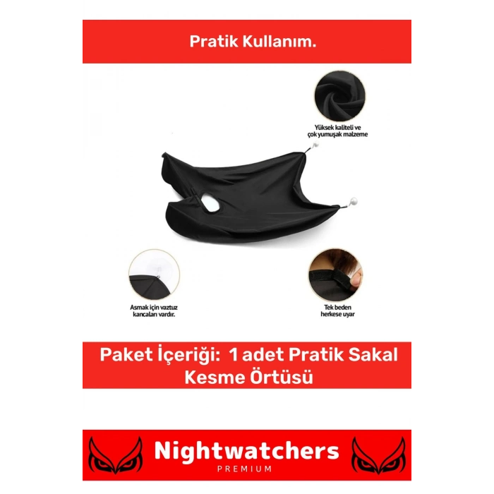 Deluxe Pratik Vakumlu Aynaya Yapıştırma Aparatlı Evde Saç Sakal Kesme Siyah Tıraş Örtüsü