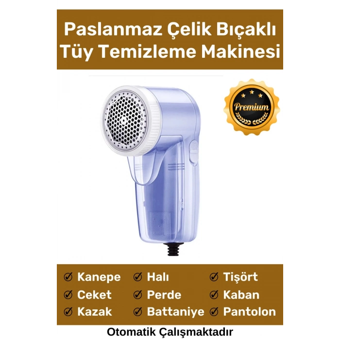 Deluxe Şarjlı Kablolu Tiftik Kazak Tüy Toz Takım Elbise Halı Otomatik Mavi Tüy Temizleme Makinesi