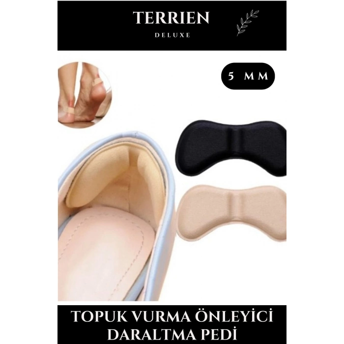 Deluxe Seri Ayakkabı Topuk Vurma Önleyici ve Daraltma Pedi 5mm Unisex Konforlu Destek Pratik Etkili