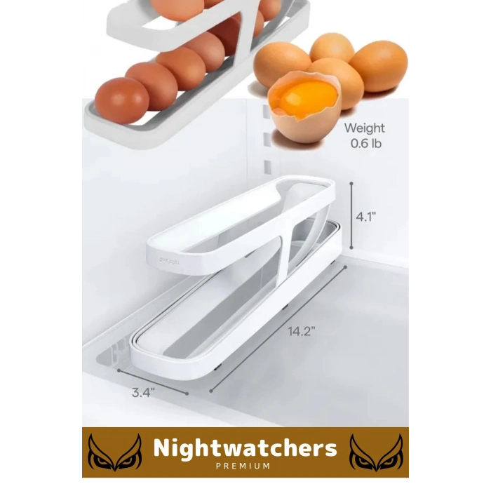 Deluxe Seri Buzdolabı Plastik 2 Katlı Kullanışlı Pratik Raf Düzenleyici Yeni Nesil Yumurta Standı