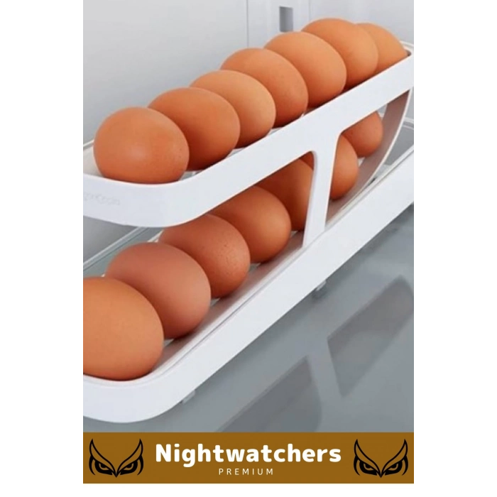 Deluxe Seri Buzdolabı Plastik 2 Katlı Kullanışlı Pratik Raf Düzenleyici Yeni Nesil Yumurta Standı