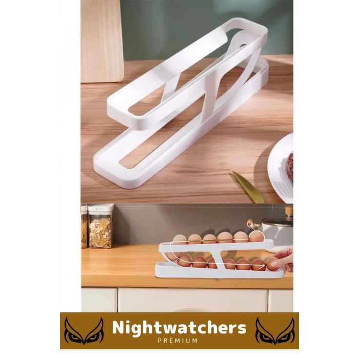 Deluxe Seri Buzdolabı Plastik 2 Katlı Kullanışlı Pratik Raf Düzenleyici Yeni Nesil Yumurta Standı