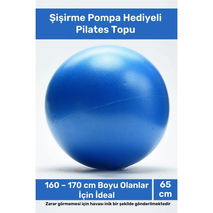 Deluxe Seri Pilates Yoga Egzersiz Topu 65 Cm Pompa Hediyeli Fitilli Kalın Yüksek Kalite Dayanıklı