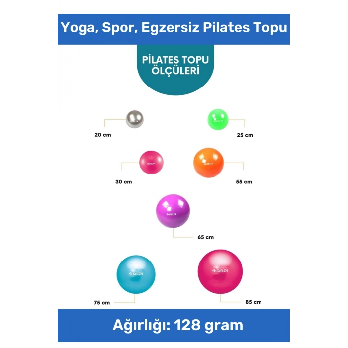 Deluxe Seri Pilates Yoga Egzersiz Topu 65 Cm Pompa Hediyeli Fitilli Kalın Yüksek Kalite Dayanıklı