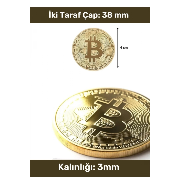 Deluxe Series Kutulu Hediyelik Kripto Hatıra Koleksiyon Bitcoin Madeni Para Altın Rengi 10 Adet