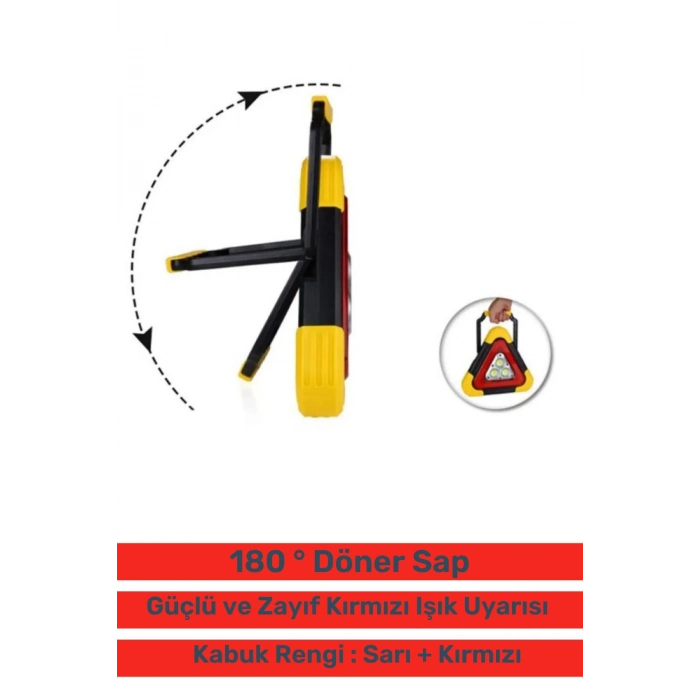 Deluxe Su Geçirmez Sızdırmaz 3 Ledli Solar Üçgen Reflektör Güneş Enerjili Refluj Araba Oto Lambası