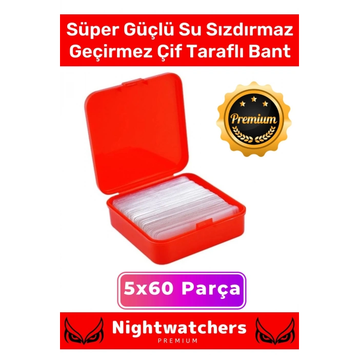 Deluxe Süper Güçlü Yapışkan Kolay Çıkarılabilir Çok Amaçlı 60 Parça Çift Taraflı Şeffaf Bant 5 Adet