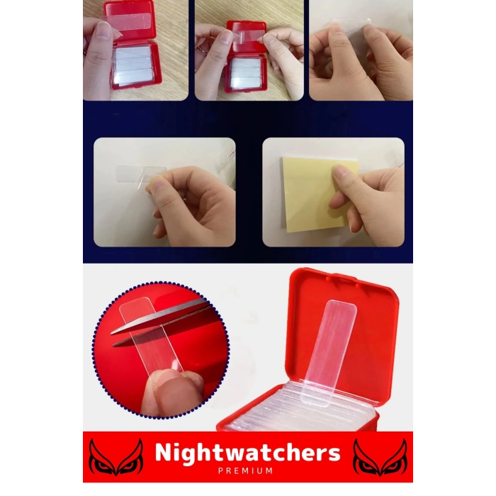 Deluxe Süper Güçlü Yapışkan Kolay Çıkarılabilir Çok Amaçlı 60 Parça Çift Taraflı Şeffaf Bant 10 Adet