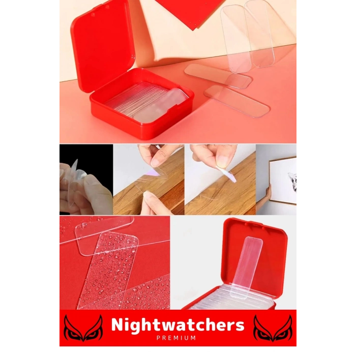 Deluxe Süper Güçlü Yapışkan Kolay Çıkarılabilir Çok Amaçlı 60 Parça Çift Taraflı Şeffaf Bant 1 Adet