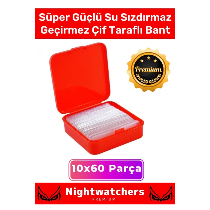 Deluxe Süper Güçlü Yapışkan Kolay Çıkarılabilir Çok Amaçlı 60 Parça Çift Taraflı Şeffaf Bant 10 Adet