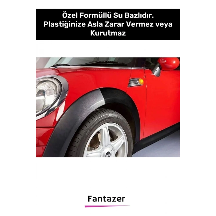 Deluxe Uzun Süre Suya Dayanıklı Eskimiş Kauçuk Yüzey Dış Plastik Aksam Siyah Tampon Boyası 2 Adet