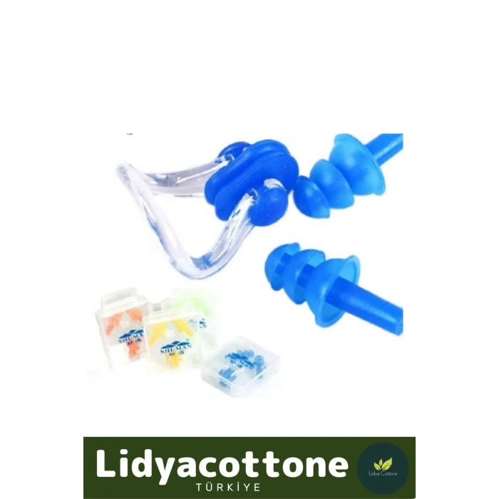 Deniz Kulak Burun Tıkayıcı Havuz Seti Gürültü Azaltan Su Bloke Eden Silikon Yüzücü Su Geçirmez