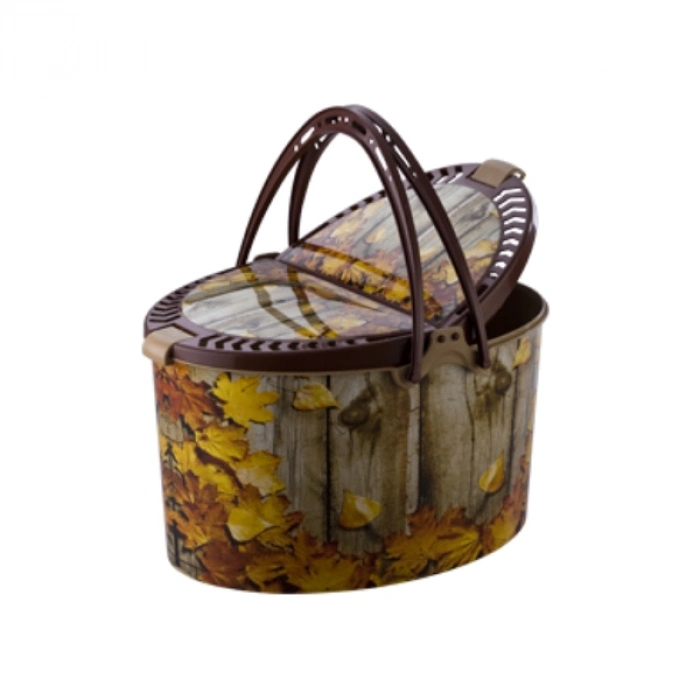 #PiknikSepeti Ergonomik Rahat Kullanım Dayanıklı Plastik Karışık Desenli Kamp Doğa Piknik Sepeti