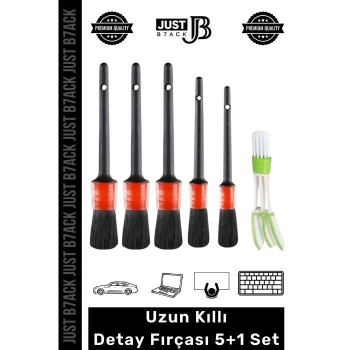 #DetayFırçası Farklı Boy Islak Kuru Otomobil Oto Araç Araba Klima Temizlik Detay Fırçası 5+1 Set