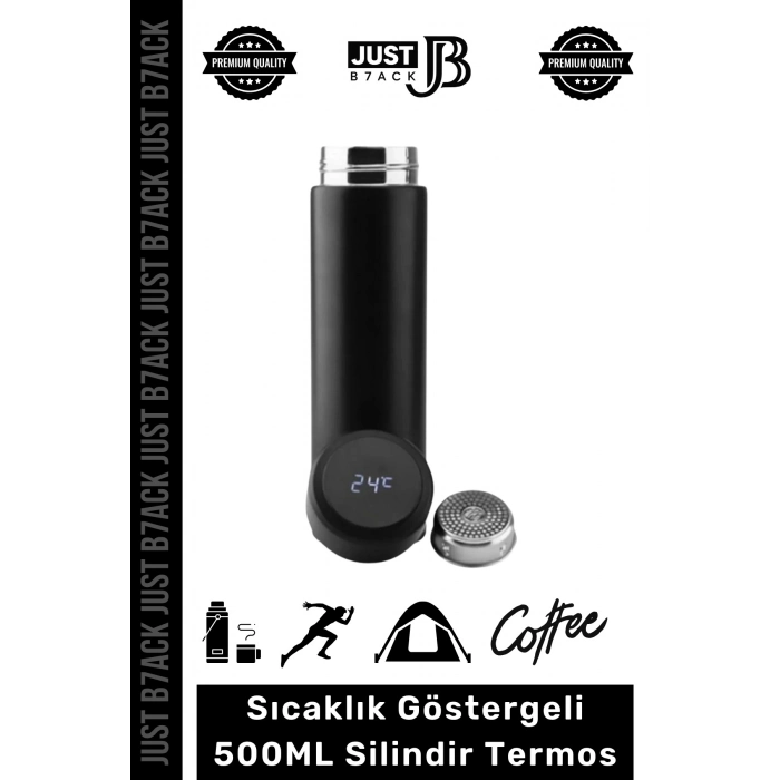 #DijitalTermos 201 Paslanmaz Çelik Kaymaz Sıcaklık Göstergeli Dijital Led Silindir Termos 500 Ml