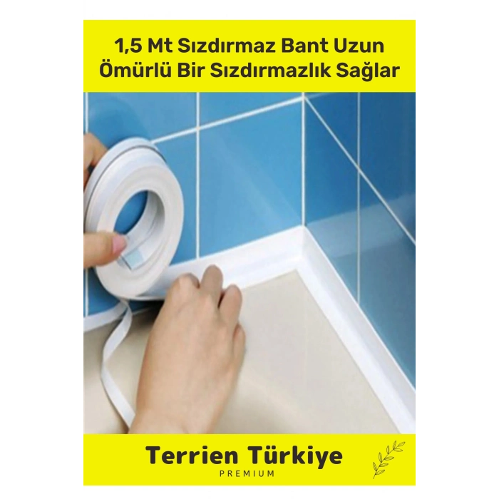 Duş Pvc Lavabo Küvet Tezgah Kenar Banyo Mutfak Pencere 1,5 Mt Su Sızdırmaz Geçirmez Yalıtım Bant