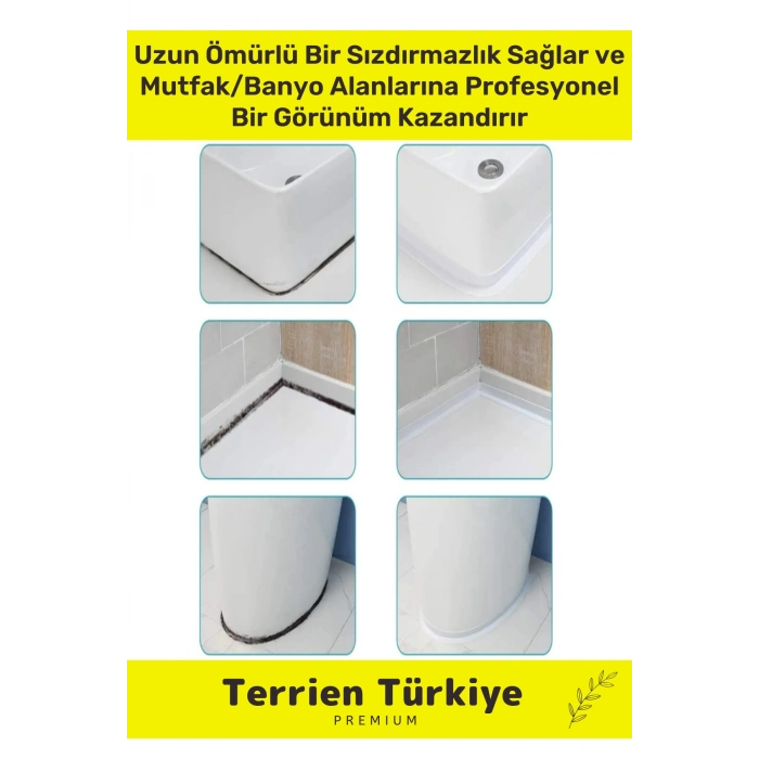Duş Pvc Lavabo Küvet Tezgah Kenar Banyo Mutfak Pencere 3,2 Mt Su Sızdırmaz Geçirmez Yalıtım Bant