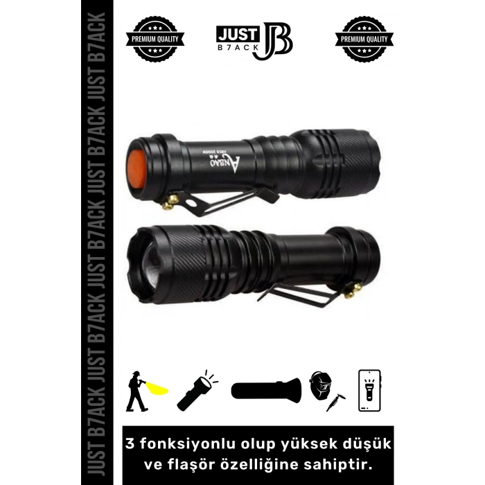 #ElFeneri Yüksek Q5 Led Işık Seviyesi Kamp Balık Piknik Karanlık Dağcılık Uzun Menzilli El Feneri