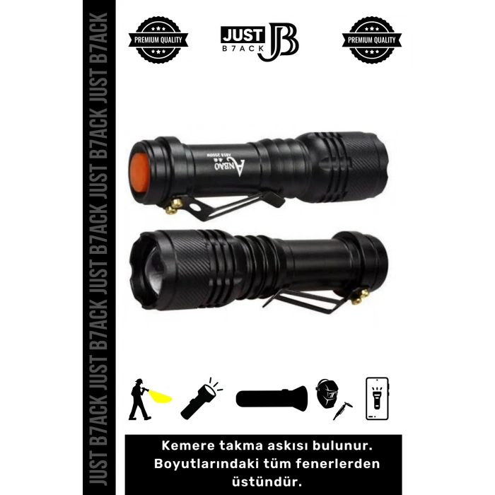 #ElFeneri Yüksek Q5 Led Işık Seviyesi Kamp Balık Piknik Karanlık Dağcılık Uzun Menzilli El Feneri