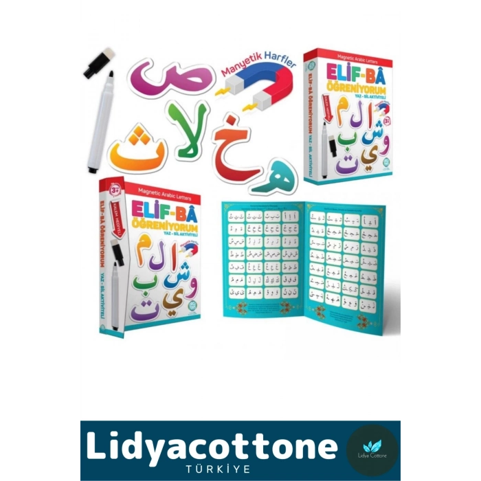 Elif-Bâ Öğreniyorum Yaz-Sil Aktiviteli Kuran Rehber Zeka Geliştirici Eğitici Manyetik