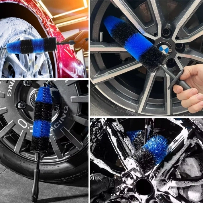 #Fırça Oto Bakım Dayanıklı Detay Kir Araba Fren Tozu Ergonomik Saplı Jant Lastik Temizleme Fırçası
