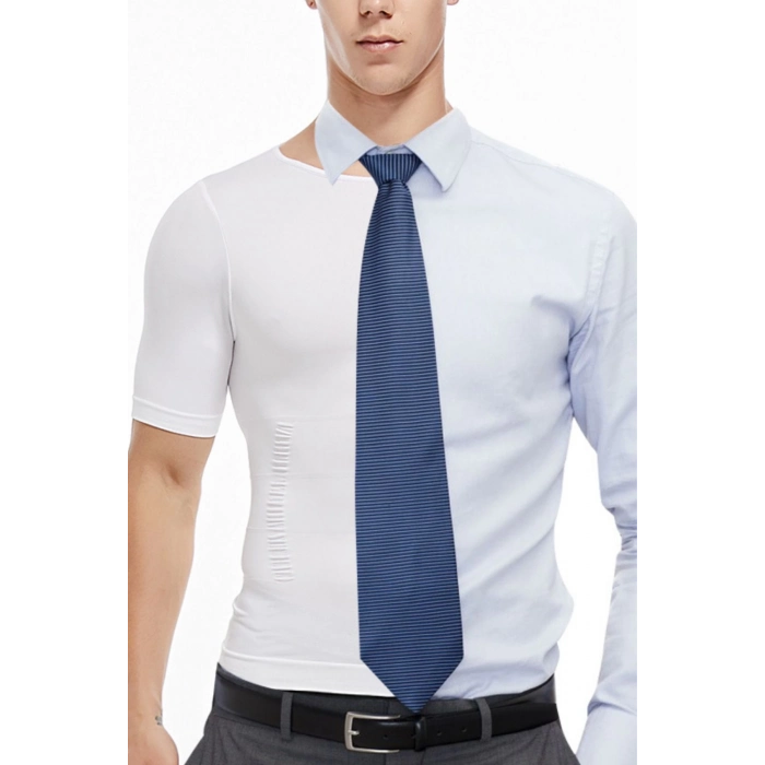 Erkek Bel Göğüs Dik Duruş Jinekomasti Toparlayıcı Extra Göbek Sıkılaştırıcı Kısa Kol Korse Atlet