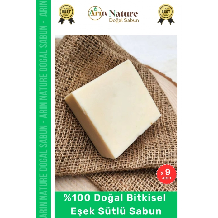 #eşeksütlü %100 Doğal Güzel Kokulu El Yüz Saç Vücut Orijinal Bitkisel Eşek Sütlü Sabunu 120g 9 Adet