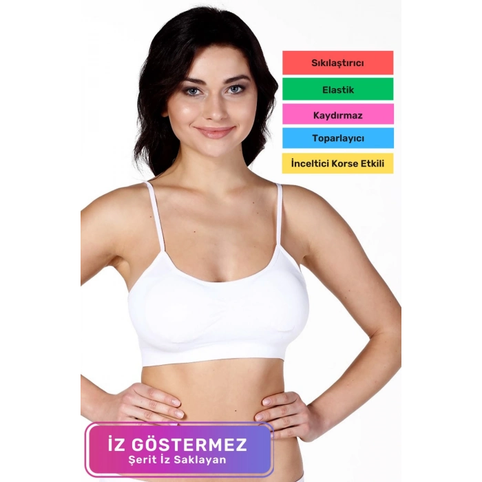 Yeni Sezon Esnek Askılı Pedli Rahat Kadın Konforlu İnce Askılı Pedli Kadın Büstiyer İç Giyim