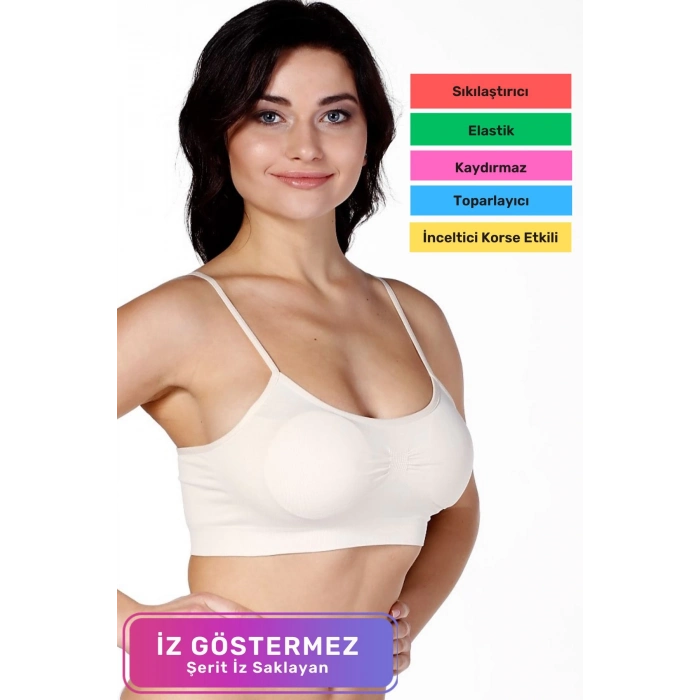Yeni Sezon Esnek Askılı Pedli Rahat Kadın Konforlu İnce Askılı Pedli Kadın Büstiyer İç Giyim