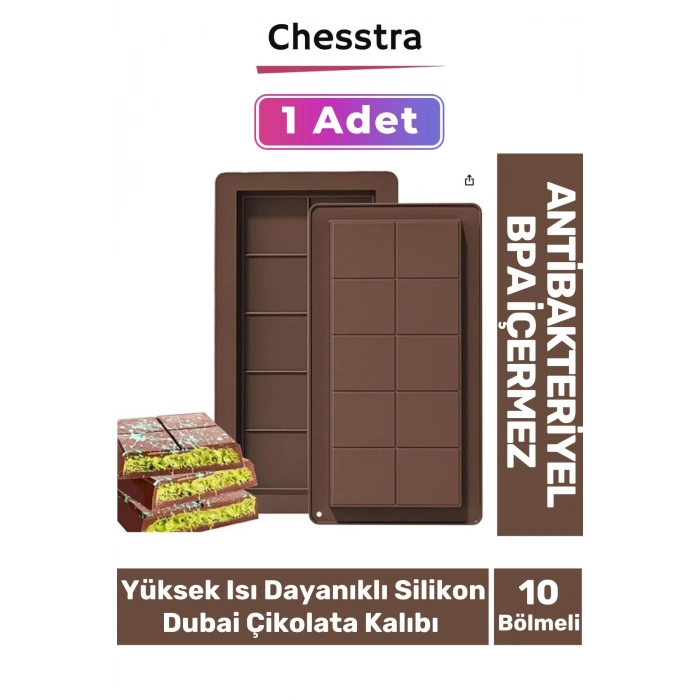 Esnek Bpa İçermez Yüksek Isı Dayanıklı Meşhur Dubai Çikolata Silikon Kalıbı 1 Adet