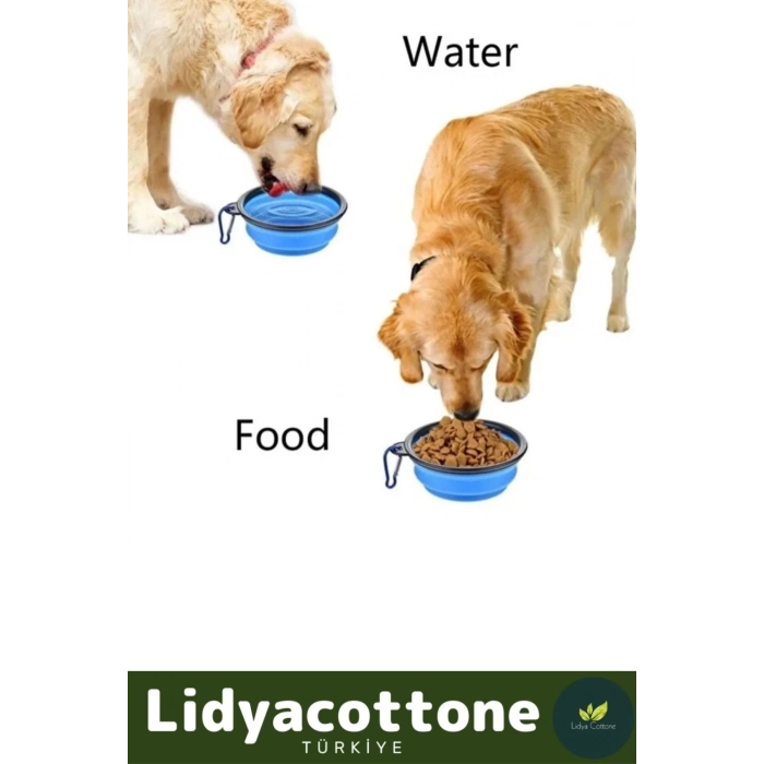 Evcil Hayvan Mama Su Kabı Taşınabilir Seyahat Tipi Kancalı Silikon Katlanabilir Kedi Köpek