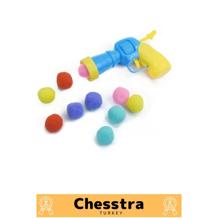 Evcil Hayvan Tabancalı Hareketli 30 Peluş Toplu Top Atan İnteraktif 31 Parça Kedi Oyuncağı Seti