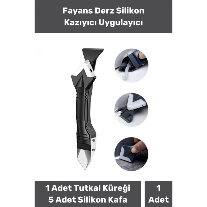 Fayans Derz Dolgu Silikon Kazıyıcı Sıyırıcı Sıyırıcı Doğrayıcı Uygulayıcı 3 in 1 Aparat Mutfak Banyo