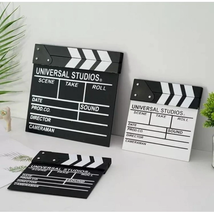 Özel Üretim Profesyonel Reji Ekipmanları Dekoratif Hediye Ahşap Film Sinema Klaketi Büyük Boy