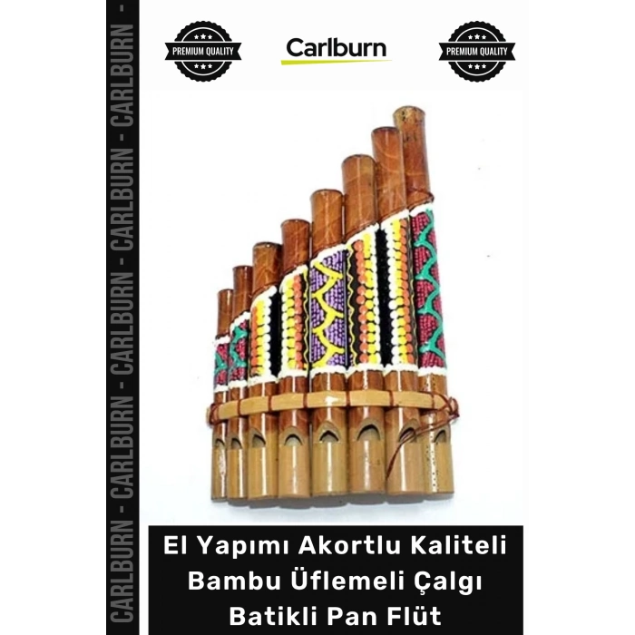 #Flüt Profesyonel El Yapımı Akortlu Kaliteli Bambu Üflemeli Çalgı Batikli Pan Filüt No:1021