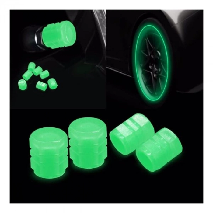 Özel Üretim Otomobil Motosiklet Bisiklet Parlayan ABS Plastik Toz Su Geçirmez Fosforlu Sibop Kapağı