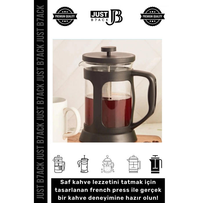 #FrenchPress Yüksek Isı Koruyan Bitki Çayı Kahve Demliği Ev Ofis Mutfak Süzgeçli French Press 200ml