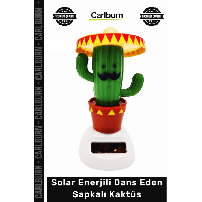 #Gift Hediyelik Dekoratif Güneş Panelli Araba Süsü Solar Enerjili Dans Eden Şapkalı Kaktüs