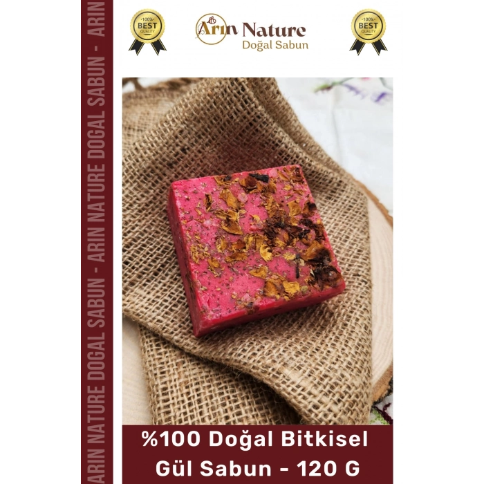 #gülsabunu %100 Doğal Güzel Kokulu El Yüz Saç Vücut Orijinal Bitkisel Gül Sabunu 120g - 7 Adet