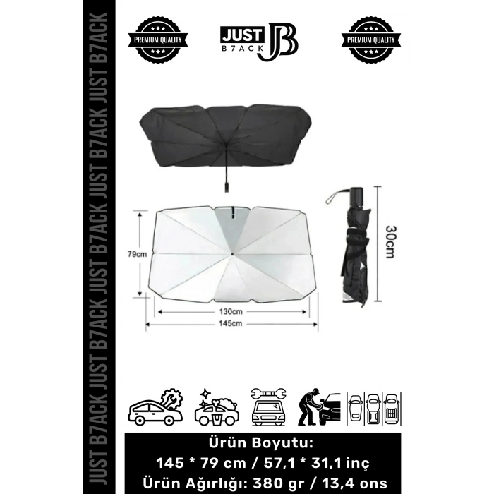 #Güneşlik Titanyum Gümüş Kaplama Çantalı UV Geçirmez Güçlü Dayanıklı Araç İçi Cam Şemsiye Güneşlik