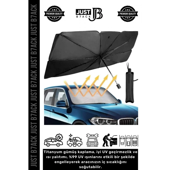 #Güneşlik Titanyum Gümüş Kaplama Çantalı UV Geçirmez Güçlü Dayanıklı Araç İçi Cam Şemsiye Güneşlik