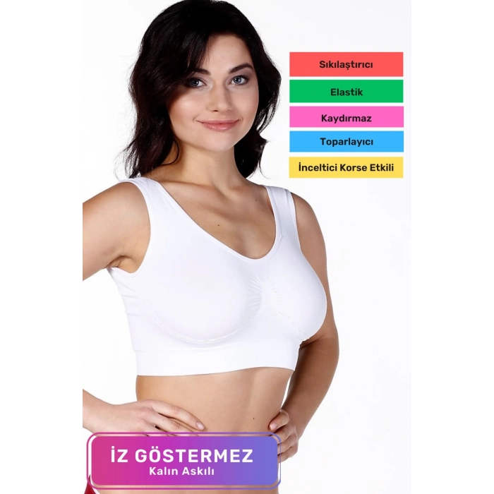 Özel Üretim Günlük Spor Sıkılaştırıcı Toparlayıcı Şekillendirici Kadın Kalın Askılı Pedsiz Rahat Dikişsiz Büstiyer