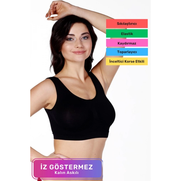 Özel Üretim Günlük Spor Sıkılaştırıcı Toparlayıcı Şekillendirici Kadın Kalın Askılı Pedsiz Rahat Dikişsiz Büstiyer