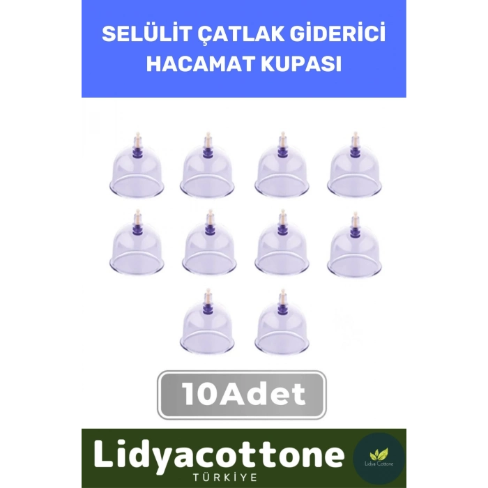 Hacamat Kupası 10 Adet Premium Seri Çatlak Vakumlu 6 Numara