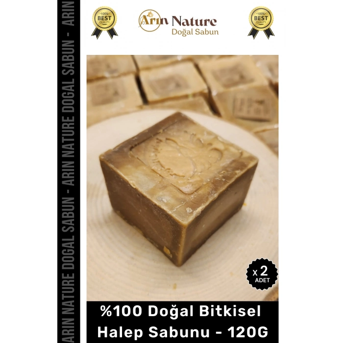 #halepsabunu Güzel Kokulu El Yüz Saç Vücut Orijinal Bitkisel %100 Doğal Halep Sabunu 120g - 2 Adet