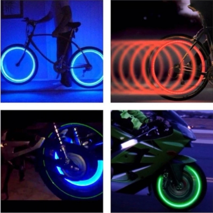 #Sibop Yüksek Görünürlük Neon Halka Jant Sibop Kapağı Rengarenk Hareket Sensörlü Sibop Işığı 2 Adet