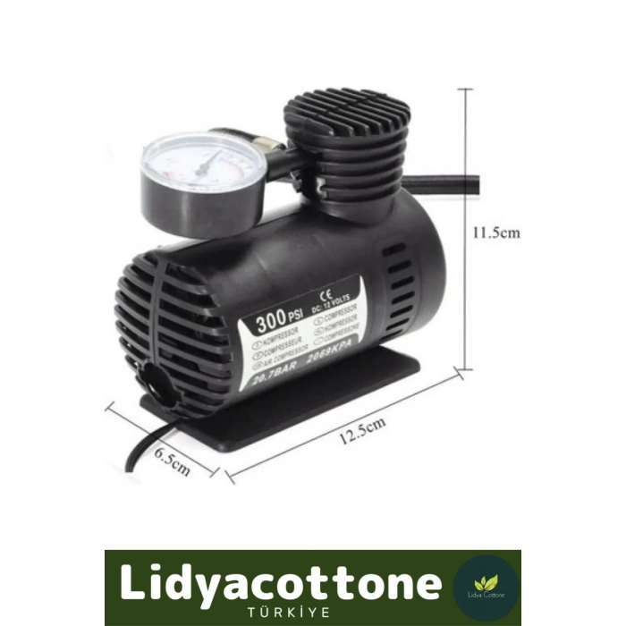 Hava Kompresörü Araba Araç Oto Lastik Şişirme Hava Pompası Taşınabilir